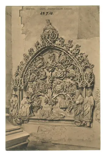 AK Worms, Stammbaum Christi, Relief im Dom, 11494