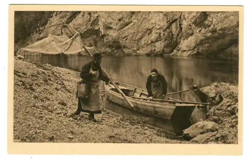 AK Beuron, Oberes Donautal, Männer beim Fischen, 10668