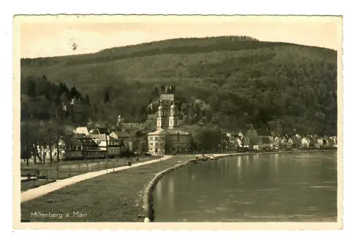 AK Miltenberg, Teilansicht mit Kirche und Main, 11530
