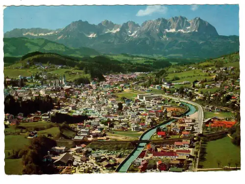 AK Kitzbühel, Panorama mit "Wildem Kaiser", 10879