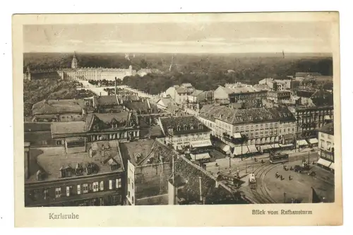AK Karlsruhe, Blick vom Rathausturm, 11440