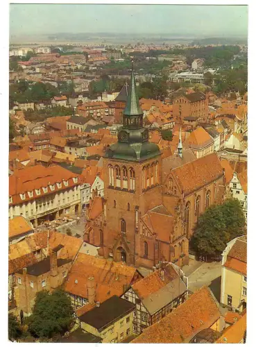 AK Güstrow, Stadt- und Pfarrkirche St. Martin, Luftbild INTERFLUG, 10856