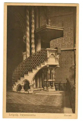 AK Leipzig, Peterskirche, Innenraum mit Kanzel, 11075