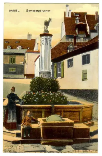 AK Basel,  Gemsbergbrunnen, 10614
