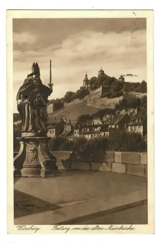 AK Würzburg, Festung von der alten Mainbrücke, 11390