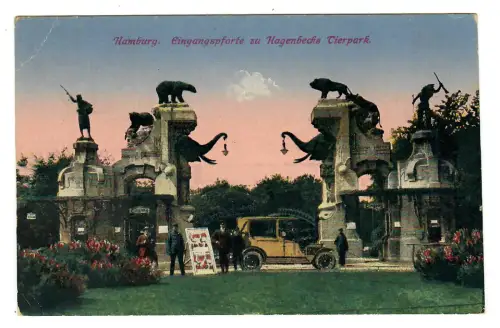 AK Hamburg, Eingangspforte Hagenbecks Tierpark 11435