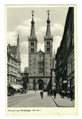 AK Würzburg, Domstraße mit Dom, 11391