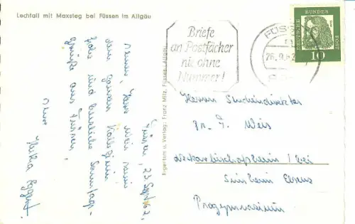 AK Füssen, Lechfall mit Maxsteg, 10348