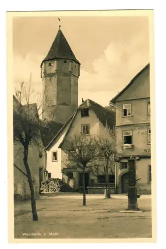 AK Wertheim, Neuplatz mit Spitzenturm, 11399