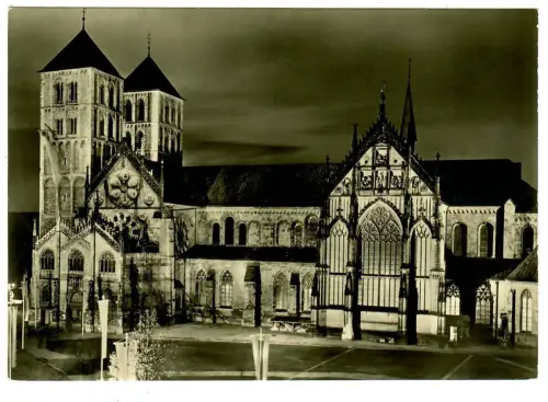 AK Münster, Hoher Dom in Festbeleuchtung - 10491