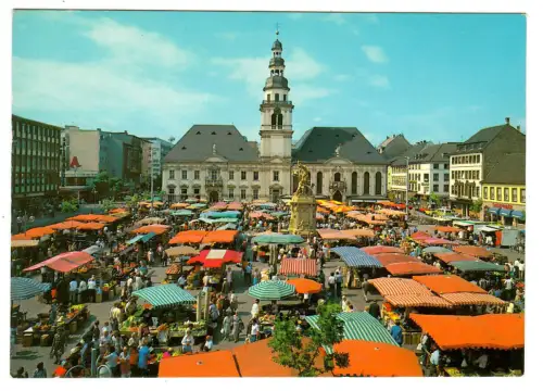 AK Mannheim, Marktplatz mit Marktplatzbrunnen, Rathaus und Pfarrkirche, 10872