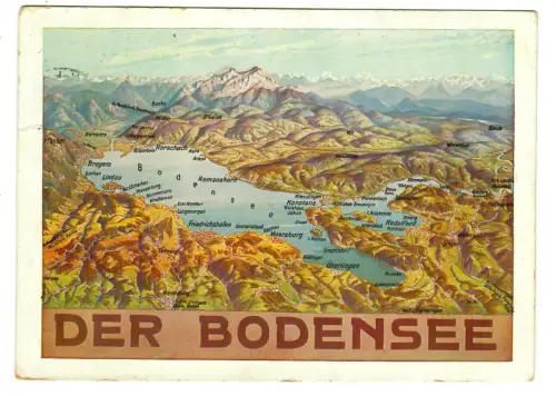 AK Bodensee, Landkarten Ansicht, 10986