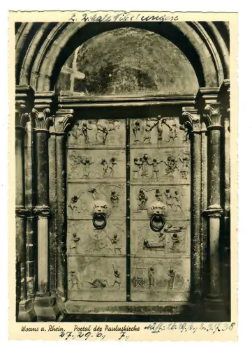 AK Worms, Portal der Pauluskirche, 11496