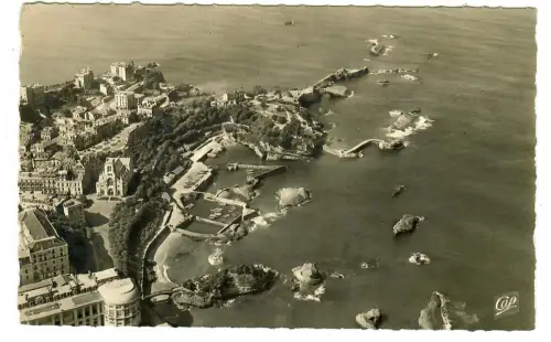 AK Biarritz, Hafen Panorama mit Hotel Bellevue, 10909