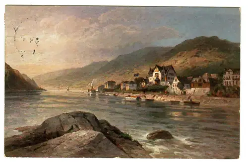 AK Assmannshausen mit dem Künstlerheim "Zur Krone", 11065