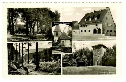 AK Schwann, Kirche, Rathaus, Schwanner Warte, 10652