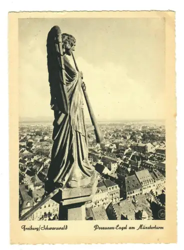 AK Freiburg, Posaunenengel am Münsterturm, 12129