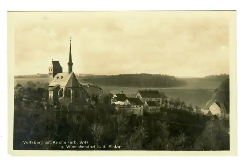 AK Veitsberg, Berga-Wünschendorf, Teilansicht mit Kirche, 12142