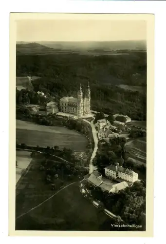 AK Bad Staffelstein, Basilika Viezehnheiligen, Flugaufnahme, 12145