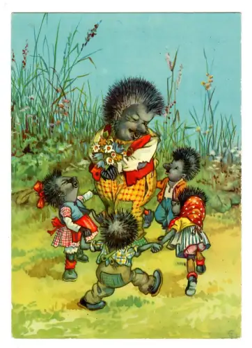 AK Mecki, Igelfamilie tanzt, 12155