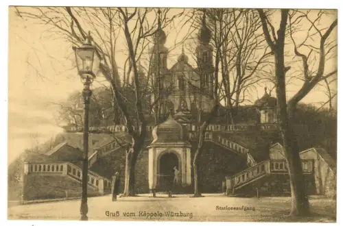 AK Würzburg - Käppele Stationsaufgang - Wallfahrtskirche Mariä Heimsuchung,10565