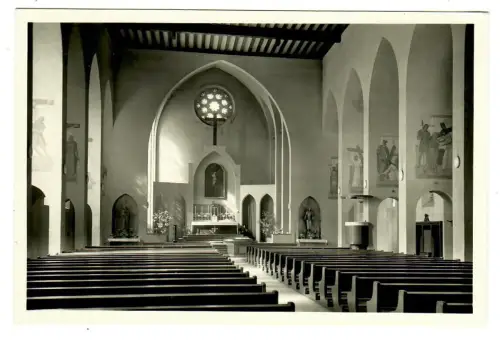 AK Heidelberg, katholische Pfarrkirche St. Albert, Innenraum mit Altar, 10655