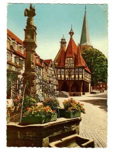AK Michelstadt, Rathaus mit Marktbrunnen, 10168