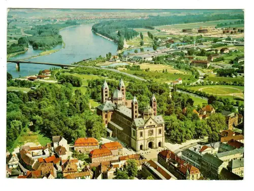 AK Speyer, Rhein, Dom, Panorama, 10223