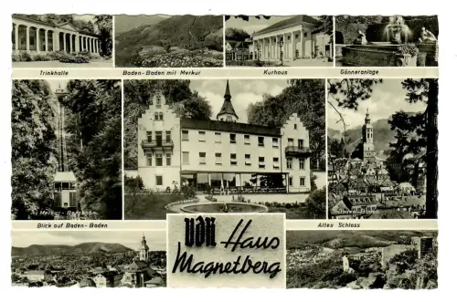 AK Baden-Baden, Haus Magnetberg und Teilansichten, 11755