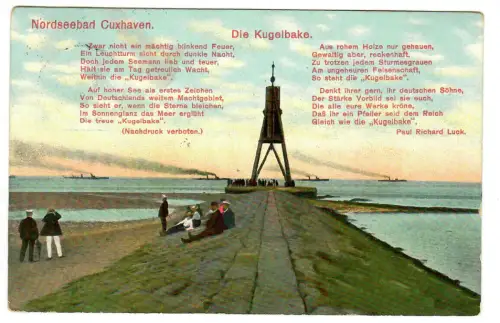 AK Cuxhaven, Nordseebad, Kugelbake, 10886