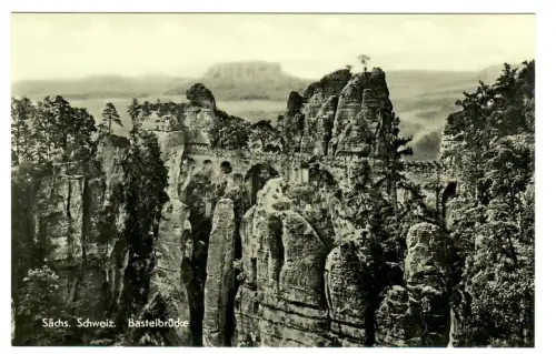 AK Sächsische Schweiz Basteibrücke, Elbsandsteingebirge, 10795