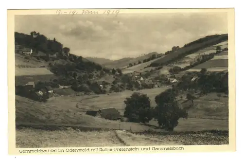 AK Gammelsbach, Oberzent, Panorama mit Ruine Freienstein, 11511