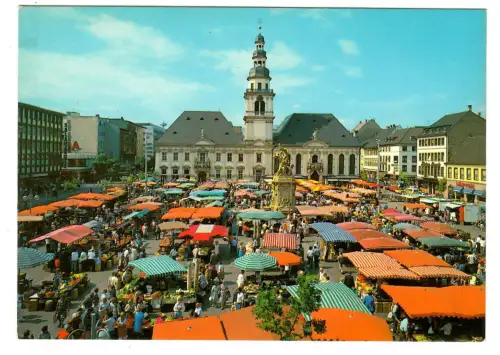 AK Mannheim, Marktplatz mit Rathaus Pfarrkirche und Marktplatzbrunnen, 10868