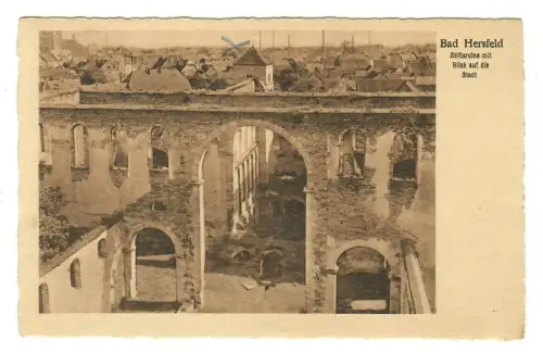 AK Bad Hersfeld, Stiftsruine mit Blick auf die Stadt, 11767