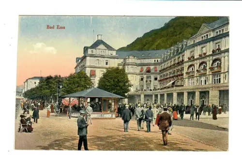 AK Bad Ems, Frühpromenade am Brunnen, 11774