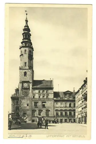 AK Görlitz, Rathaus mit Untermarkt, 11089