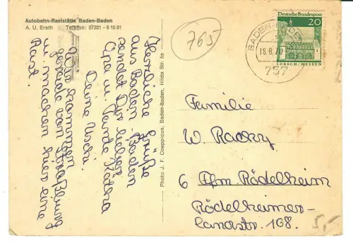 AK Baden-Baden, Autobahn-Raststätte, 11788