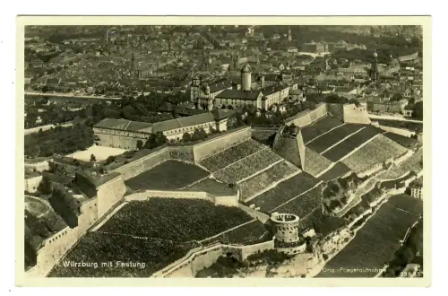 AK Würzburg, mit Festung, original Fliegeraufnahme, 11816