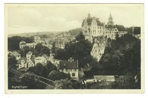 AK Sigmaringen, Teilansicht mit Hohenzollernschloss, 11164