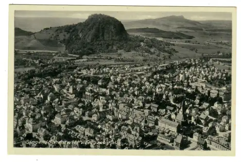 AK Singen/ Hohentwiel vom Flugzeug aus, Luftaufnahme, 10595