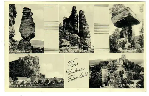 AK Dahn,  Felsenland, Jungfernsprung, Wachtfelsen, Wendelturm, 10604