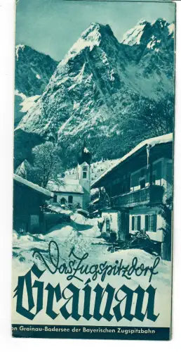 Reiseprospekt Grainau, Bayern + Liste Hotels/ Pensionen 1936/37, 428