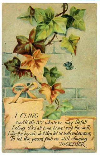 AK Liebesgrüsse, Efeuranke mit Liebesschur , 30707