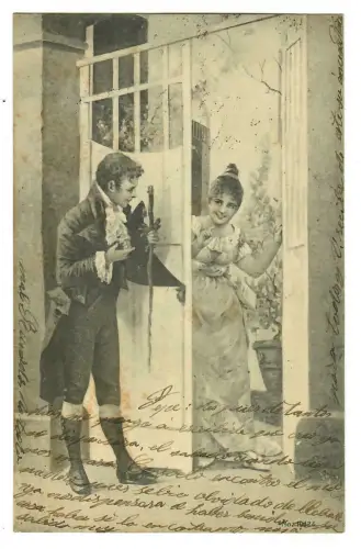 AK Liebespaar, Kavalier besucht Mädchen,  20020