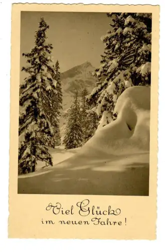 AK Neujahr, Winterlandschaft in der Bergen, 20268