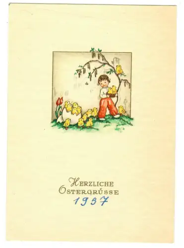 AK Ostern, , Kind mit Osterküken, 20159