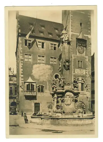 AK Würzburg, Rathaus mit Vierröhrenbrunnen, 11822