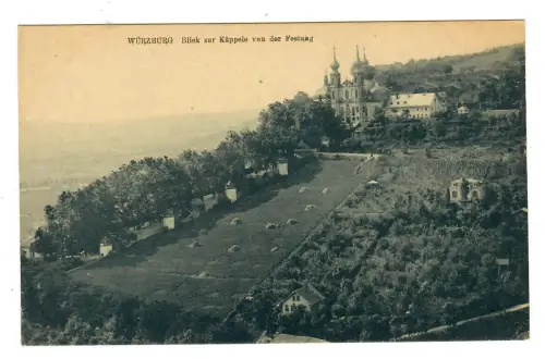 AK Würzburg, Blick zur Käppele von der Festung, 11834