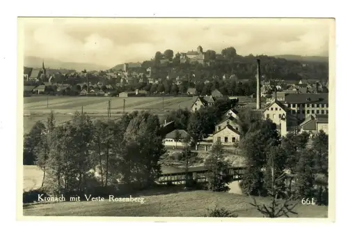 AK Kronach, Teilansicht mit Veste Rosenberg, 11875
