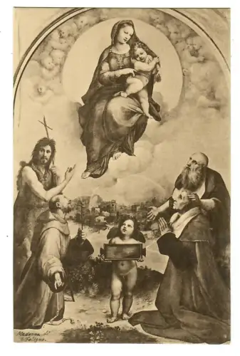 Künstler AK Raffael: Madonna di Foligno, Ackermann - 30416